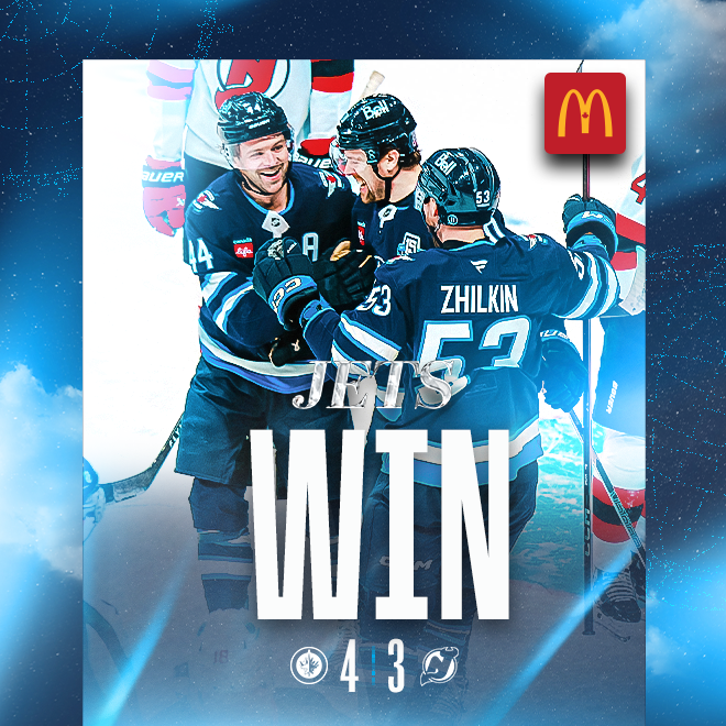 Jets Win. Jets 4, Devils 3