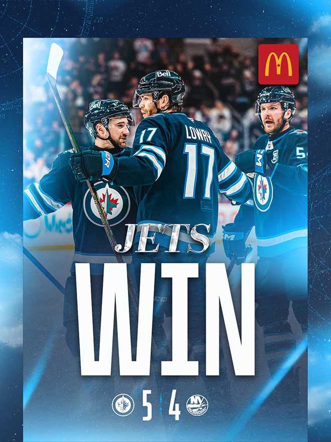 Jets Win. Jets 5, Islanders 4