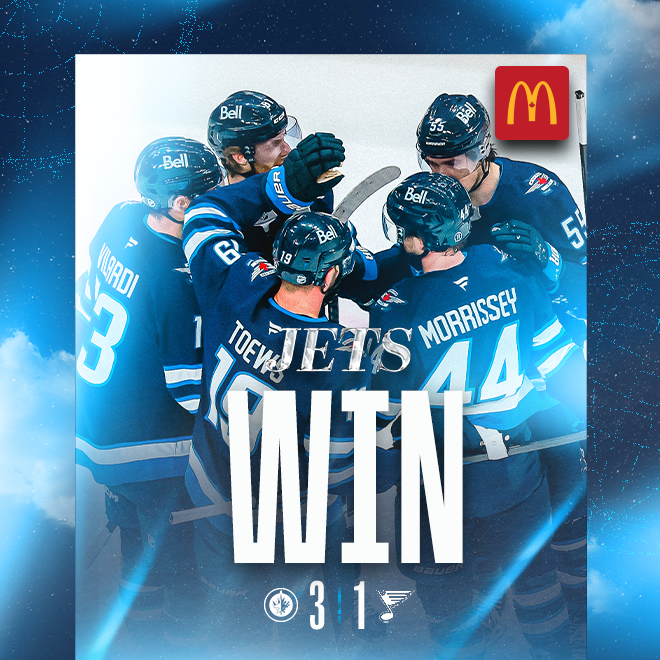 Jets Win. Jets 3, 1 Blues