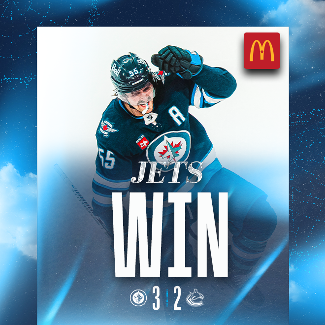 Jets Win. Jets 3, Canucks 2