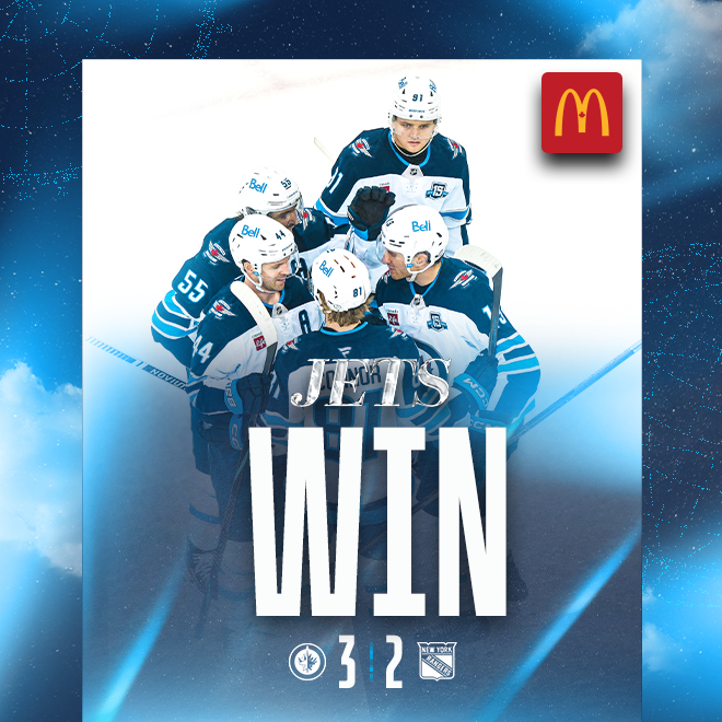Jets Win - Jets 3, Rangers 2
