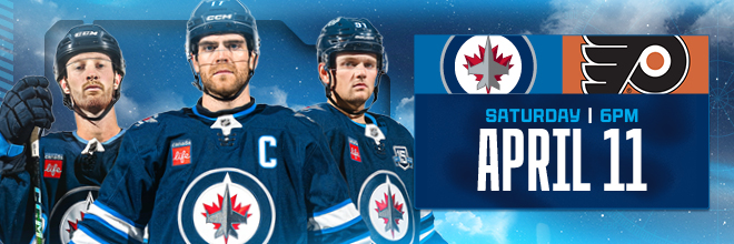Winnipeg jets vs philadelphia flyers on saturday april 11 6 p.m.