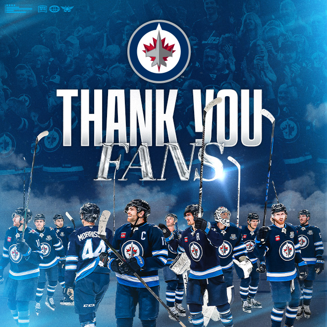 Winnipeg Jets, Thank you fans. Photo of Winnipeg Jets players thanking to the fans