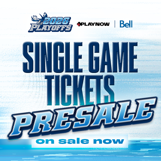 Single Game Tickets Presale on sale now. 2026 Playoffs. PlayNow | Bell