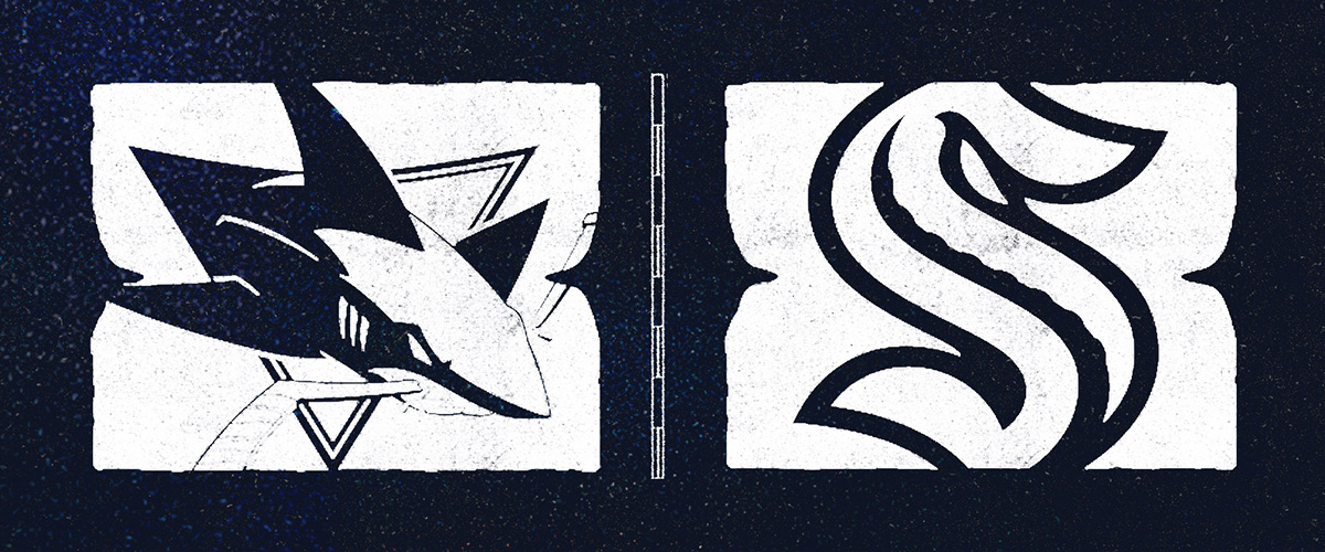 Matchup graphic of Sharks vs Kraken