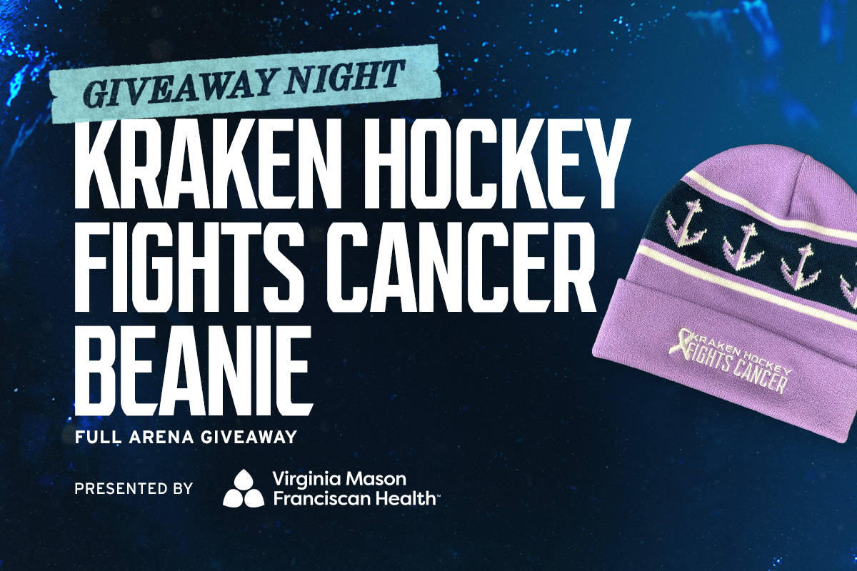 Kraken hockey fights cancer beanie giveaway graphic