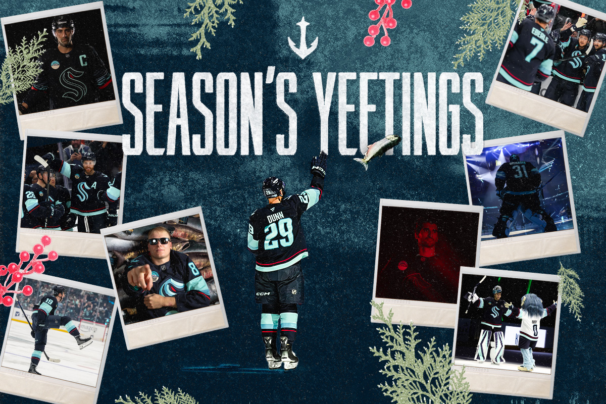 Season's Yeetings graphic with Vince Dunn throwing a fish
