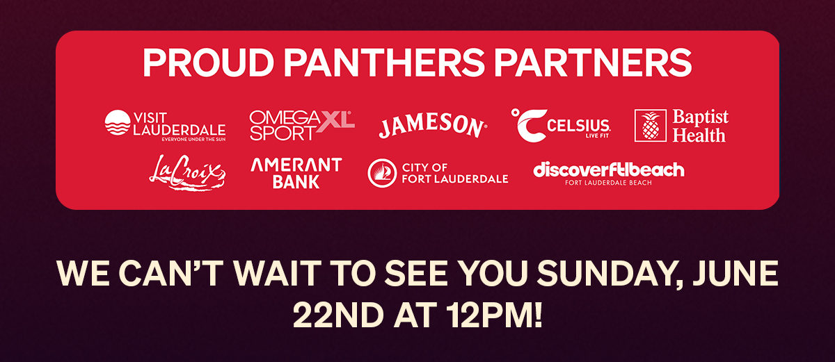 Proud Panthers Partners | We can't wait to see you Sunday, June 22nd at 12pm!
