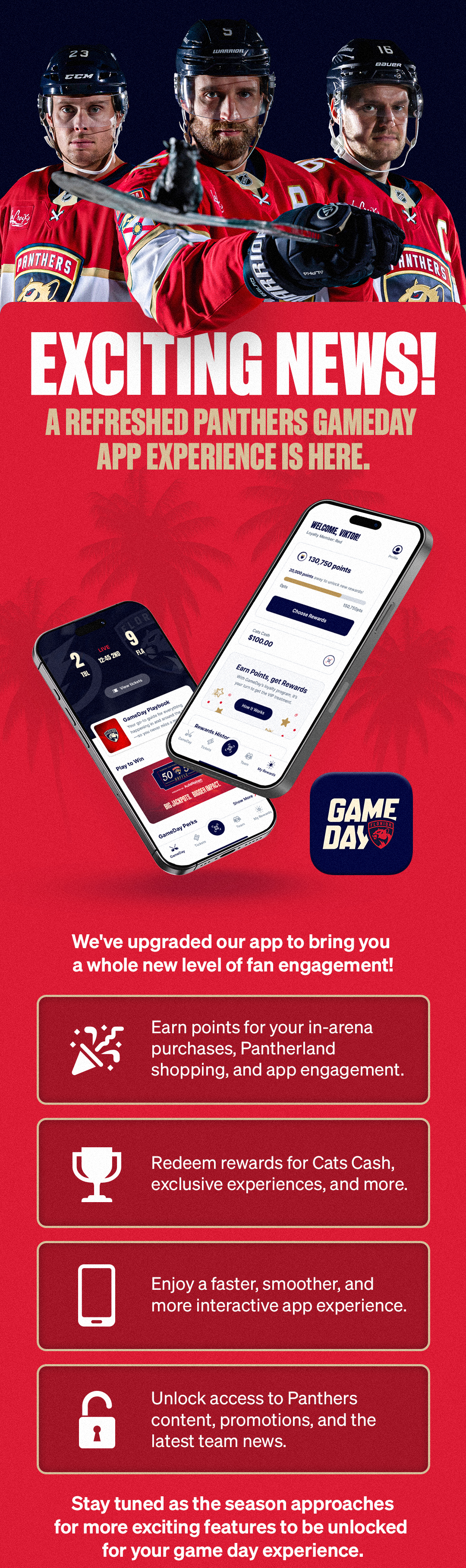 Refreshed Panthers GameDay App