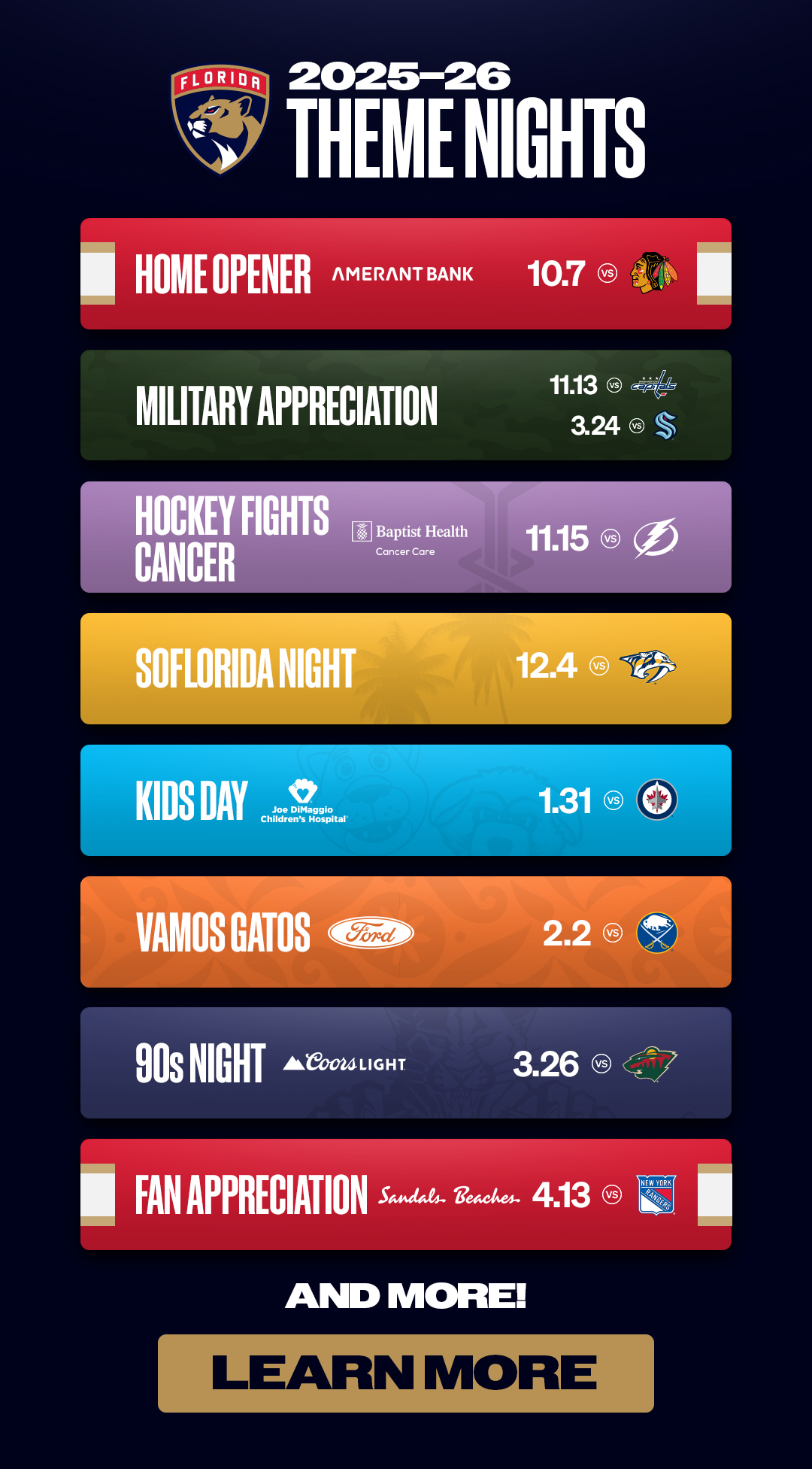 2025-2026 Theme Nights | Learn More