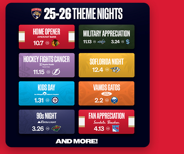 2025-26 Theme Nights 