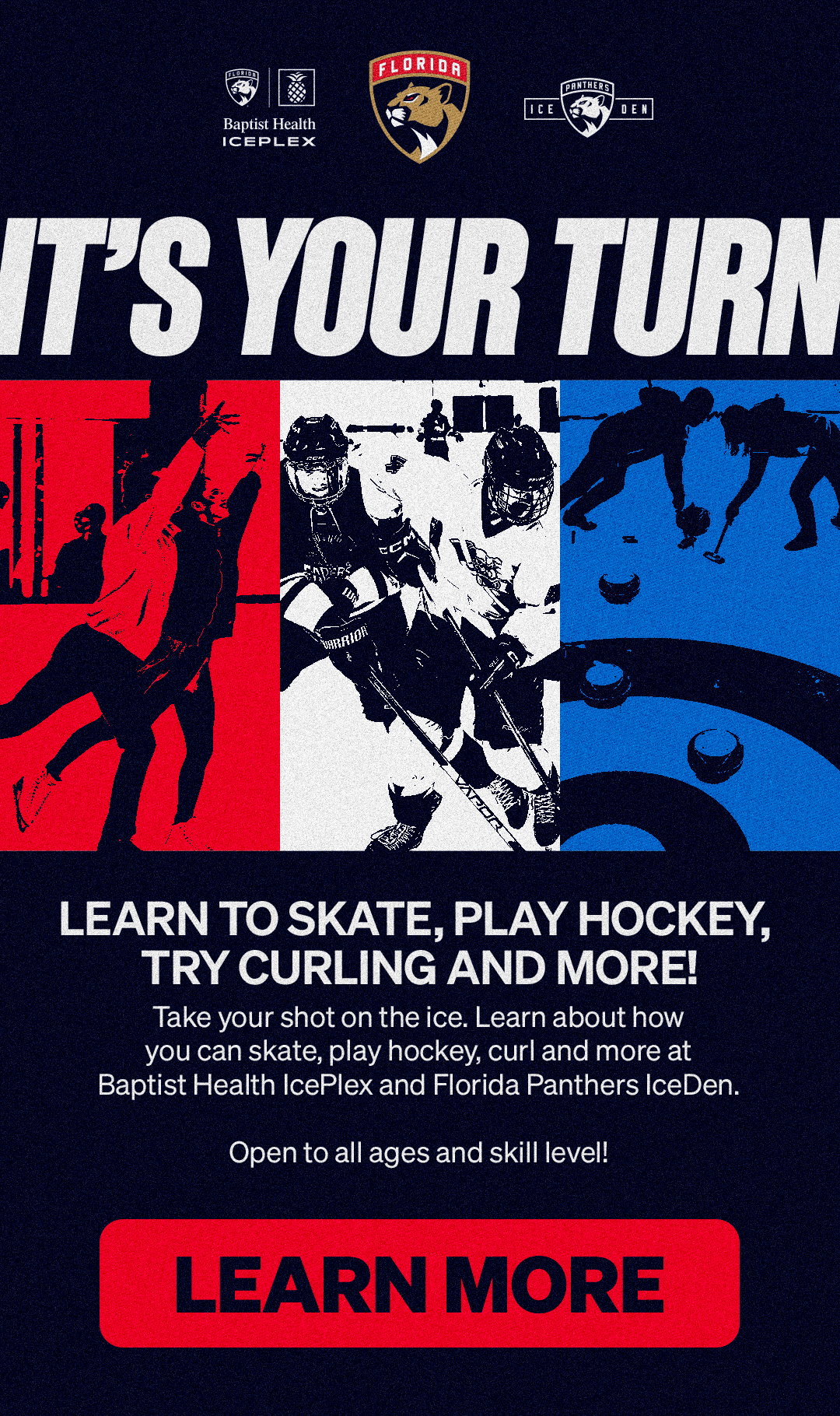 Learn To Skate, Play Hockey, Try Curling | Learn More