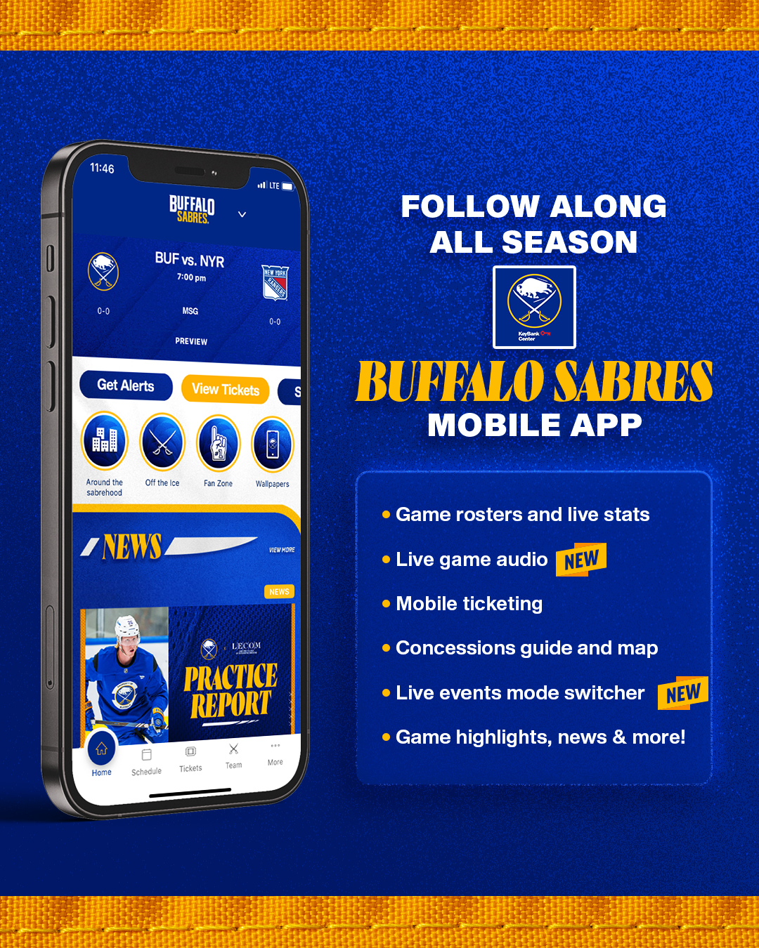 Download the Sabres mobile app