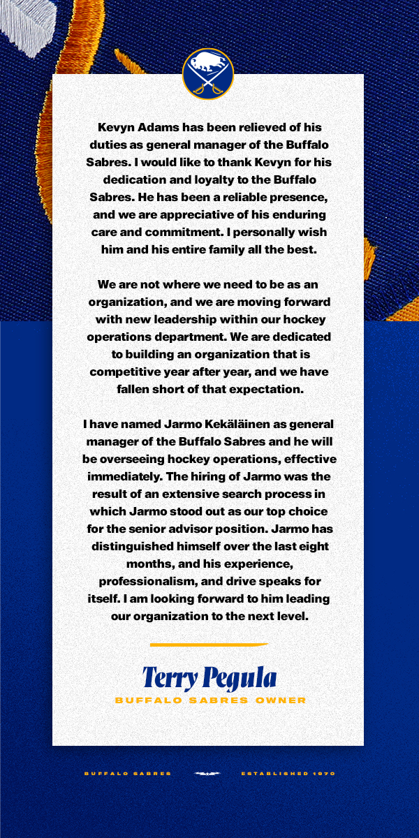 A statement from Terry Pegula