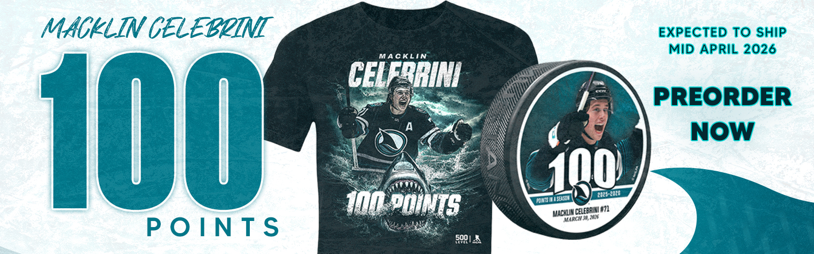 Celebrini 100 point Merch