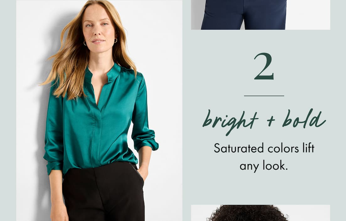 Woman wearing the Day Gloss Shirt in Pine