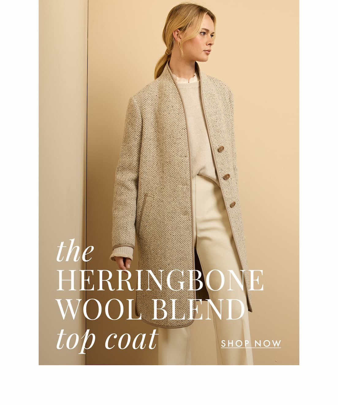The Herringbone Wool Blend Top Coat
