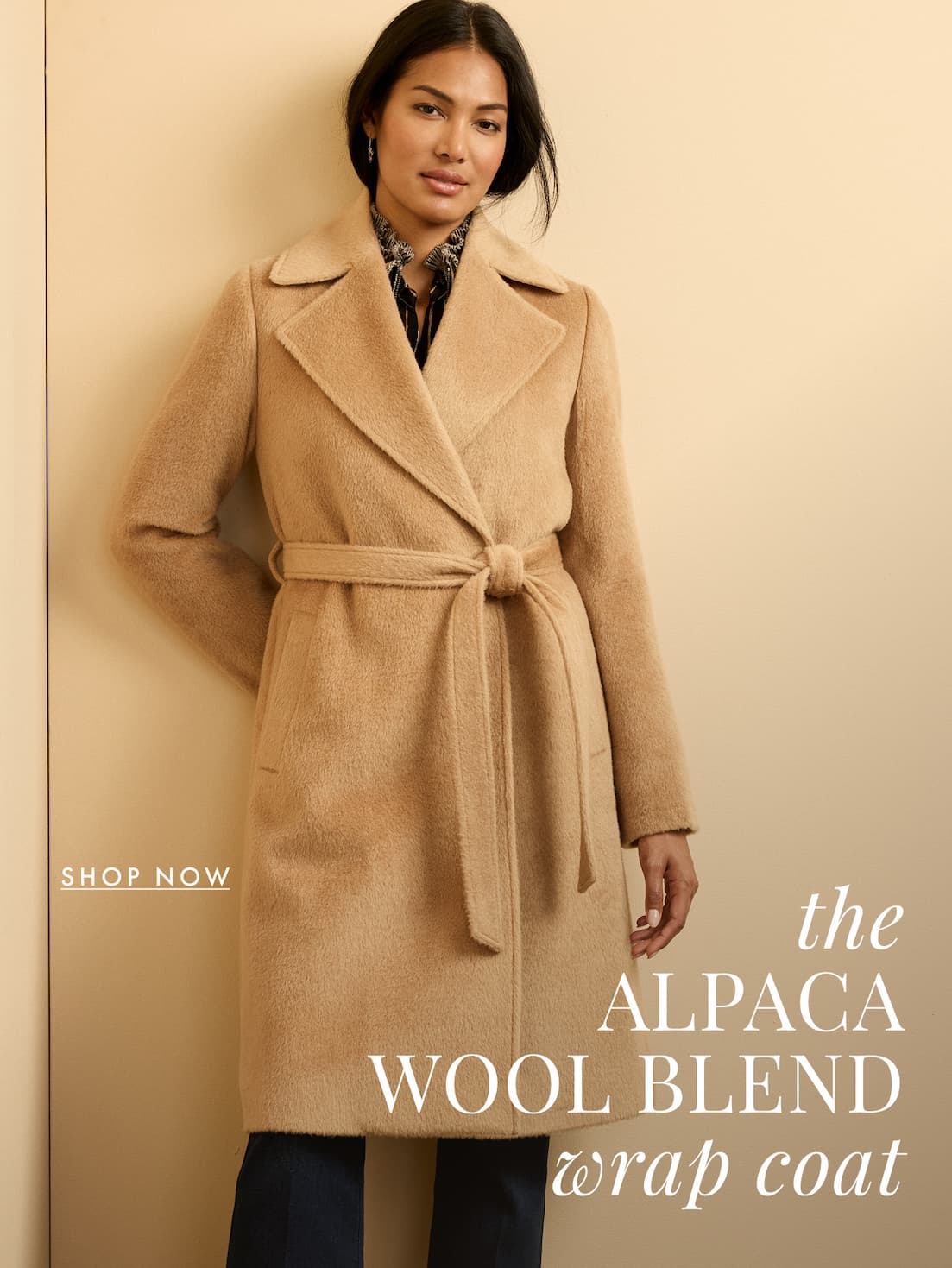 The Alpaca Wool Blend Wrap Coat