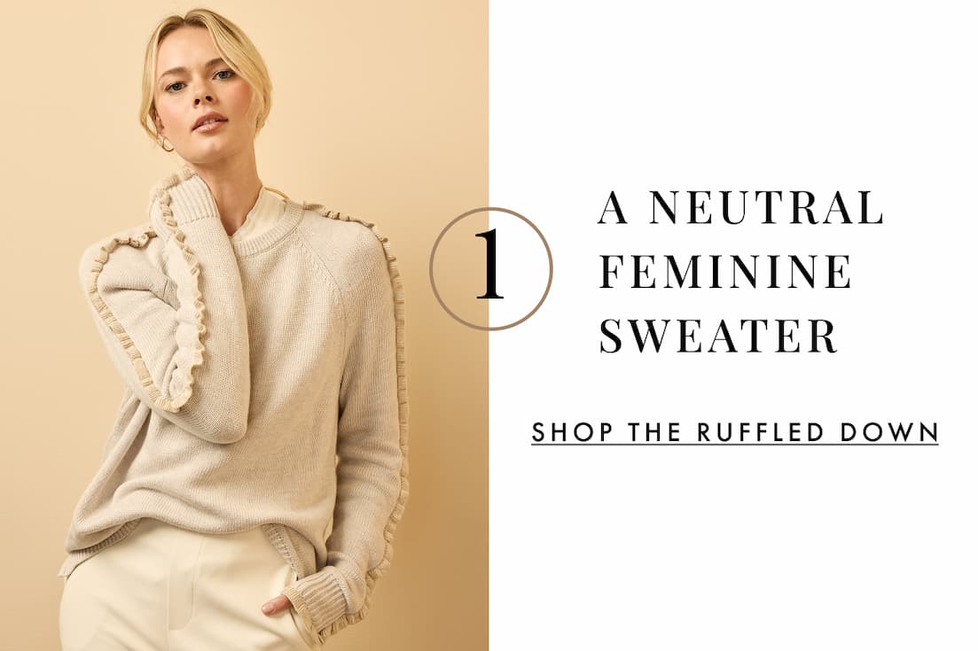 Ruffled Down Sweater