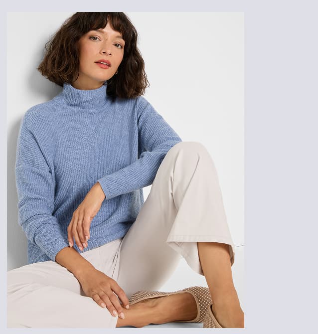 Waffle Tuck Sweater in Dusty Moonstone