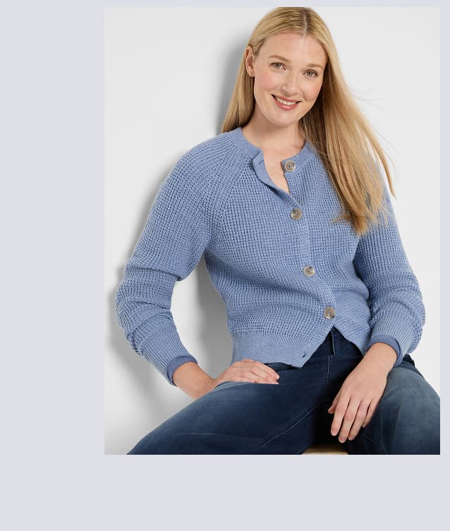 Waffle Tuck Cardigan in Dusty Moonstone