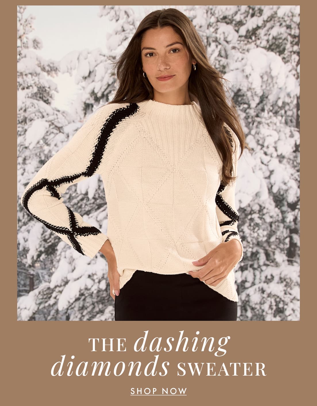 Dashing Diamonds Sweater in Cream Multi