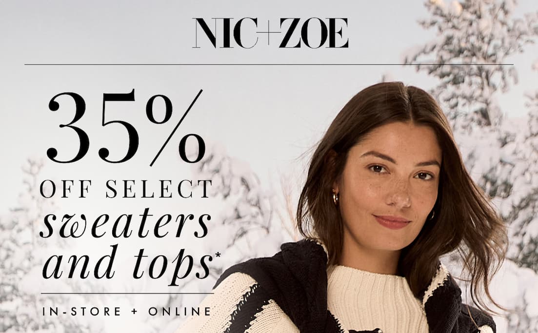 35% off select sweaters + tops. Shop now.
