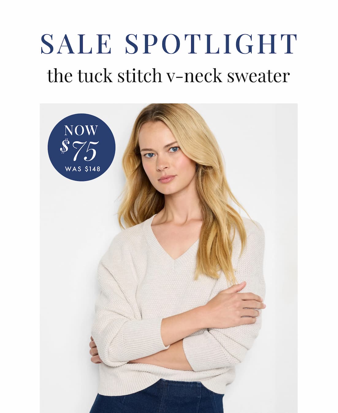 Sale spotlight: Tuck Stitch V-Neck Sweater