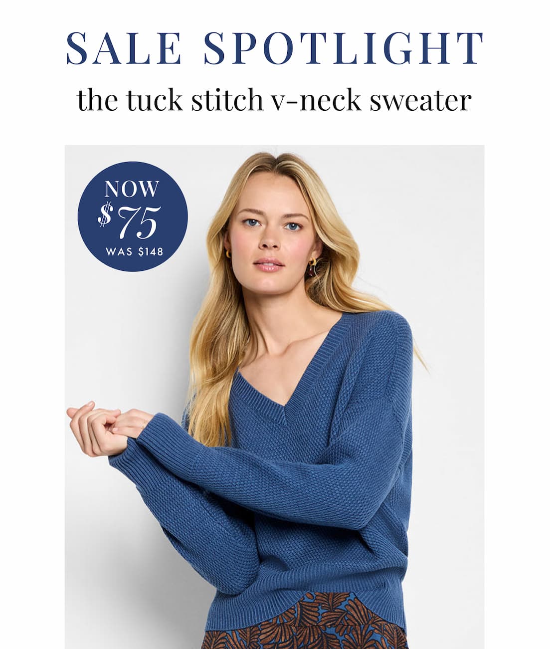 Sale spotlight: the Tuck Stitch V-Neck Sweater
