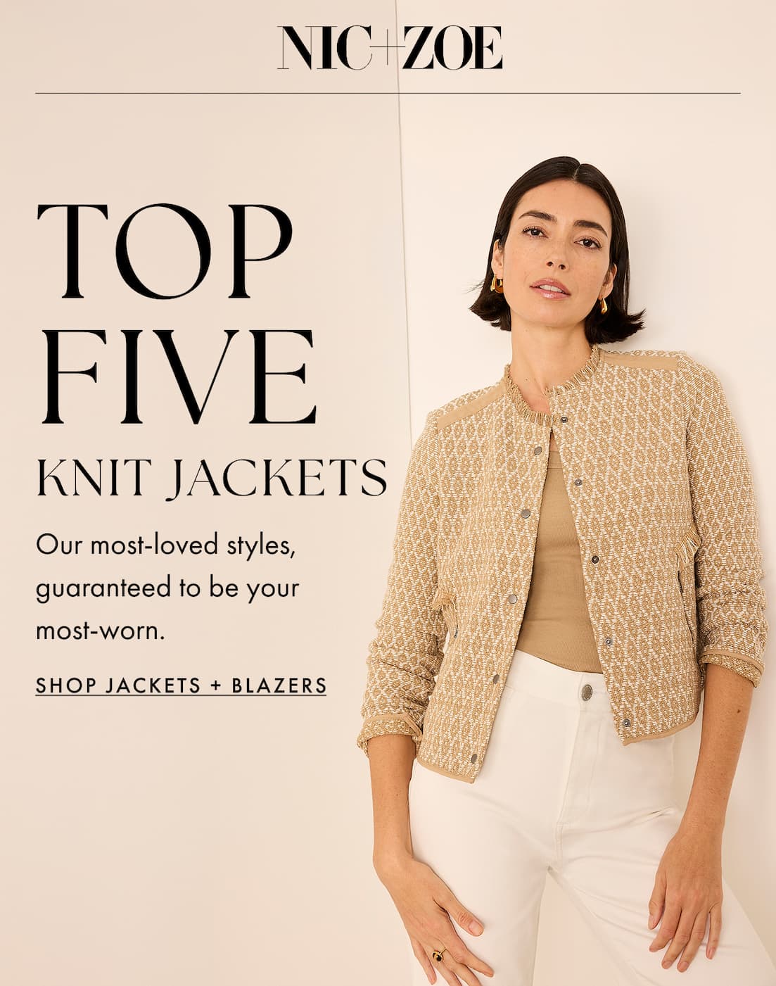 Top five knit jackets. Shop jackets + blazers.