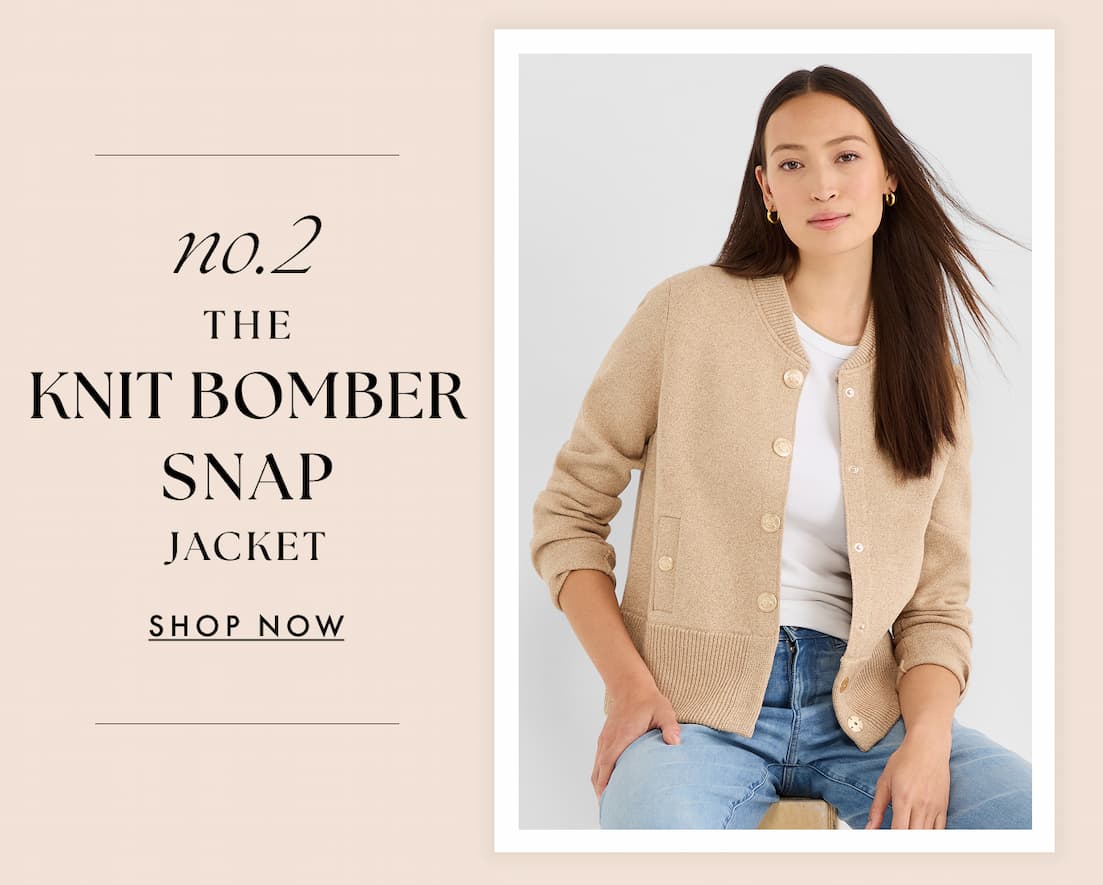 Knit Bomber Snap Jacket in Jute