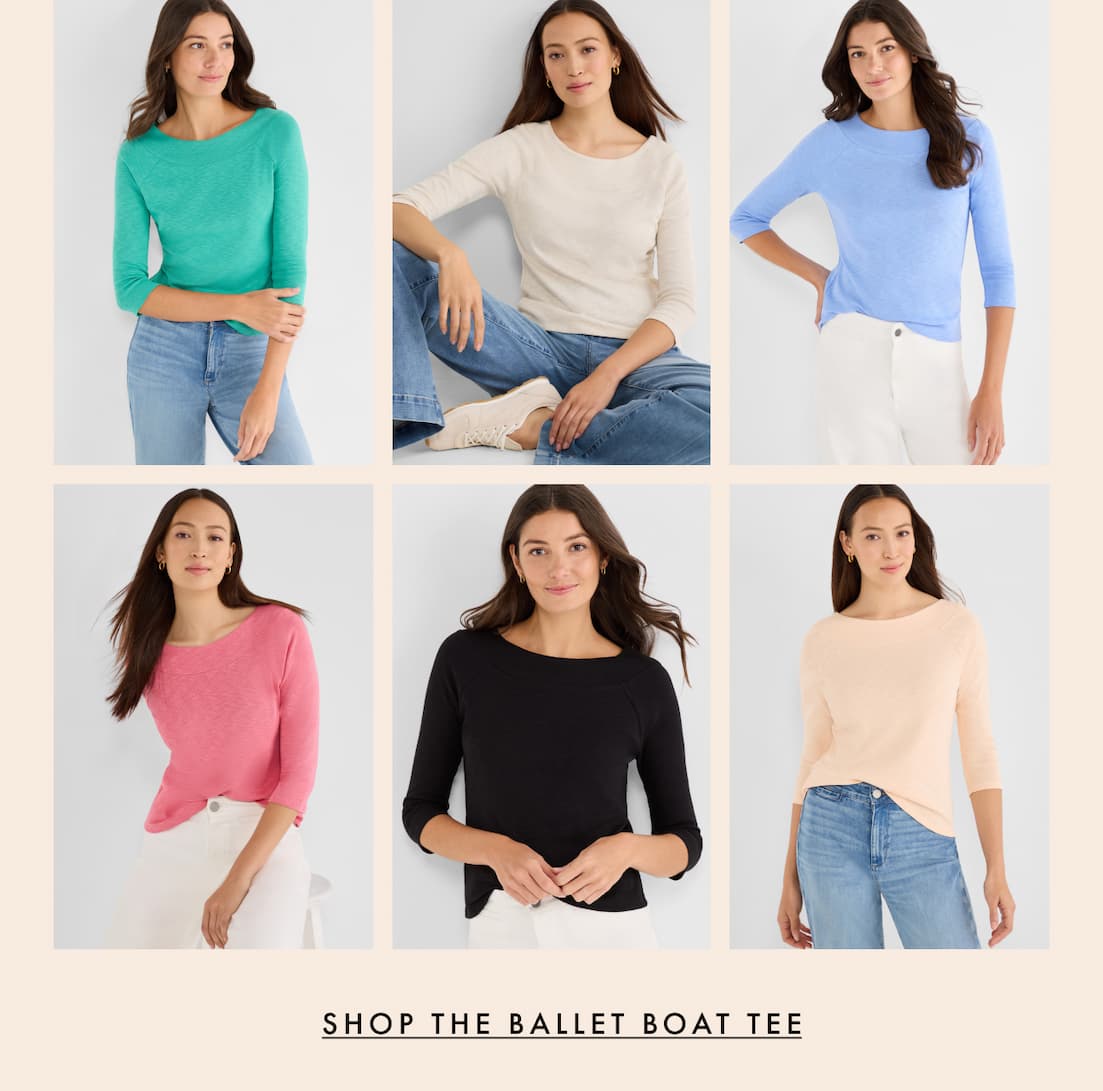 Shop the NZT 3/4 Sleeve Ballet Boat Tee