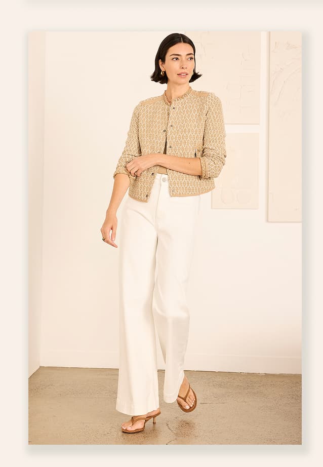 Brocade Fringe Knit Jacket