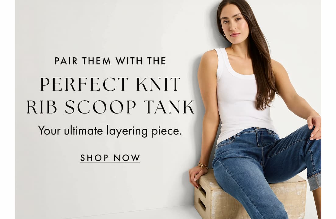 Perfect Knit Rib Scoop Tank in Paper White