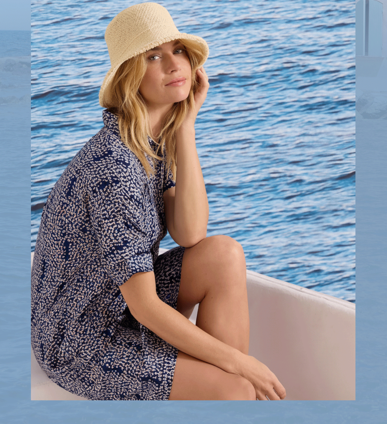 The GIF showcasing the lady wearing different matching sets.