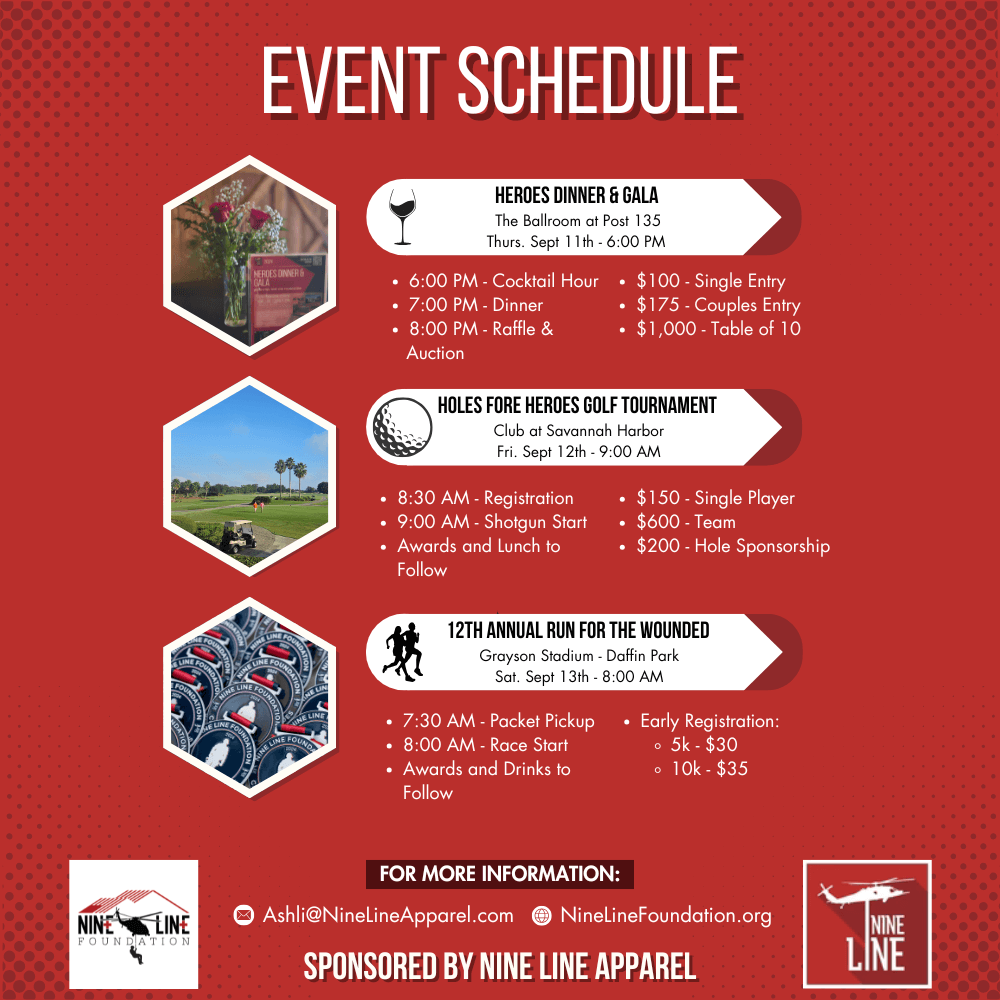 Heroes Weekend Event Schedule