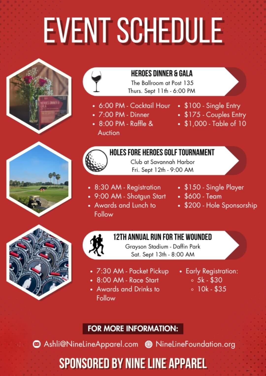 Heroes Weekend Event Schedule