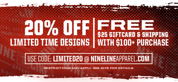 20% off Limited Time Designs and free gifts at $100