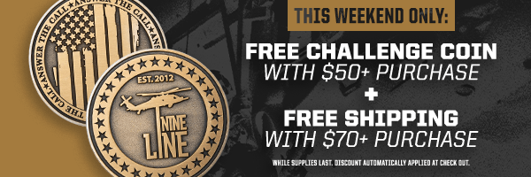 Free Challenge Coin at $50, Free Shipping at $70