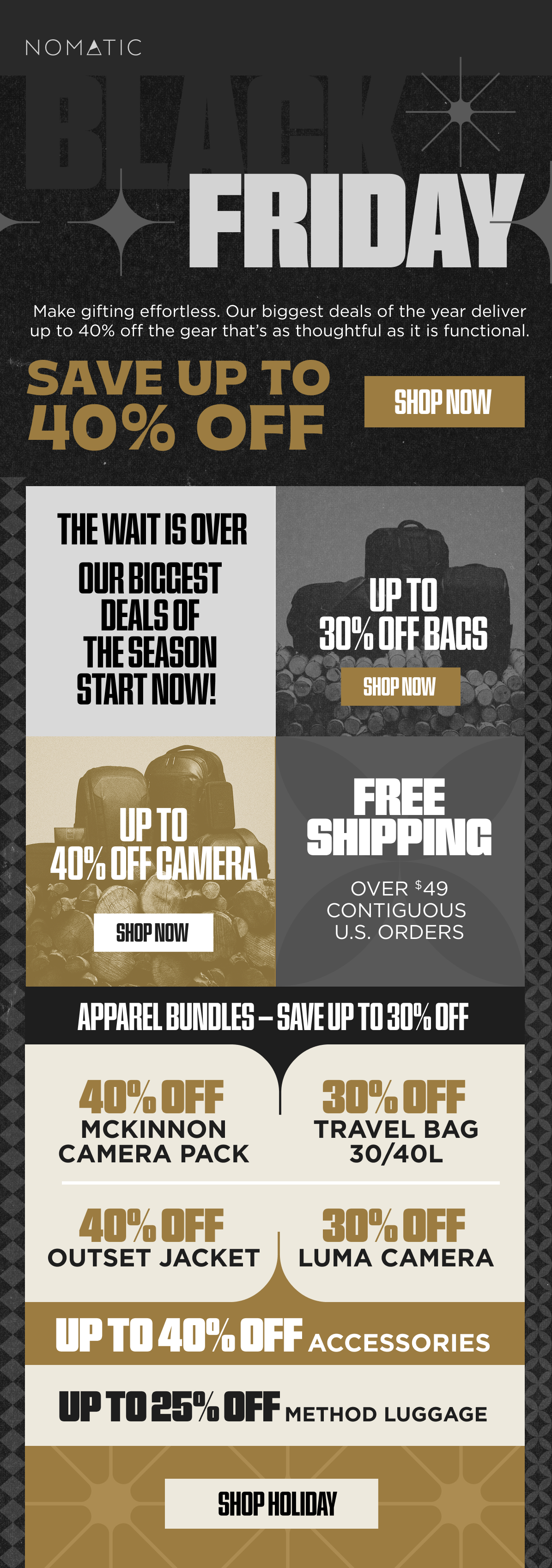 Nomatic's Black Friday Sale is here — up to 40% off sitewide.