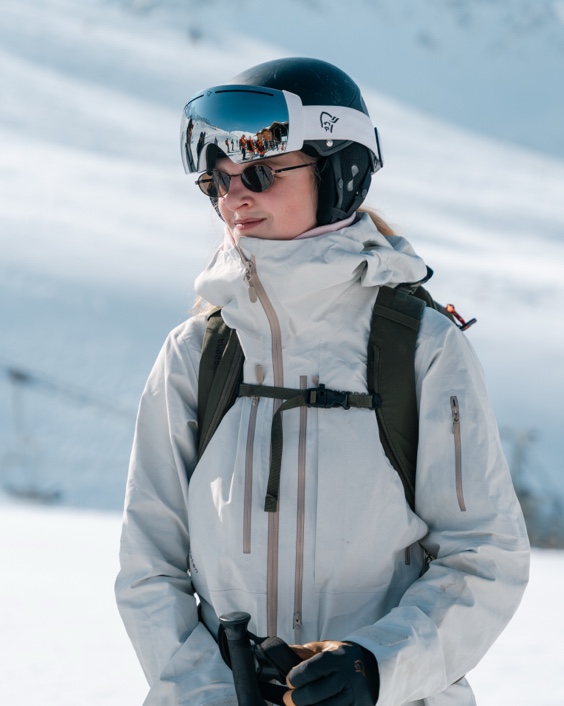 Mathilde in the lofoten Gore-Tex Pro Jacket
