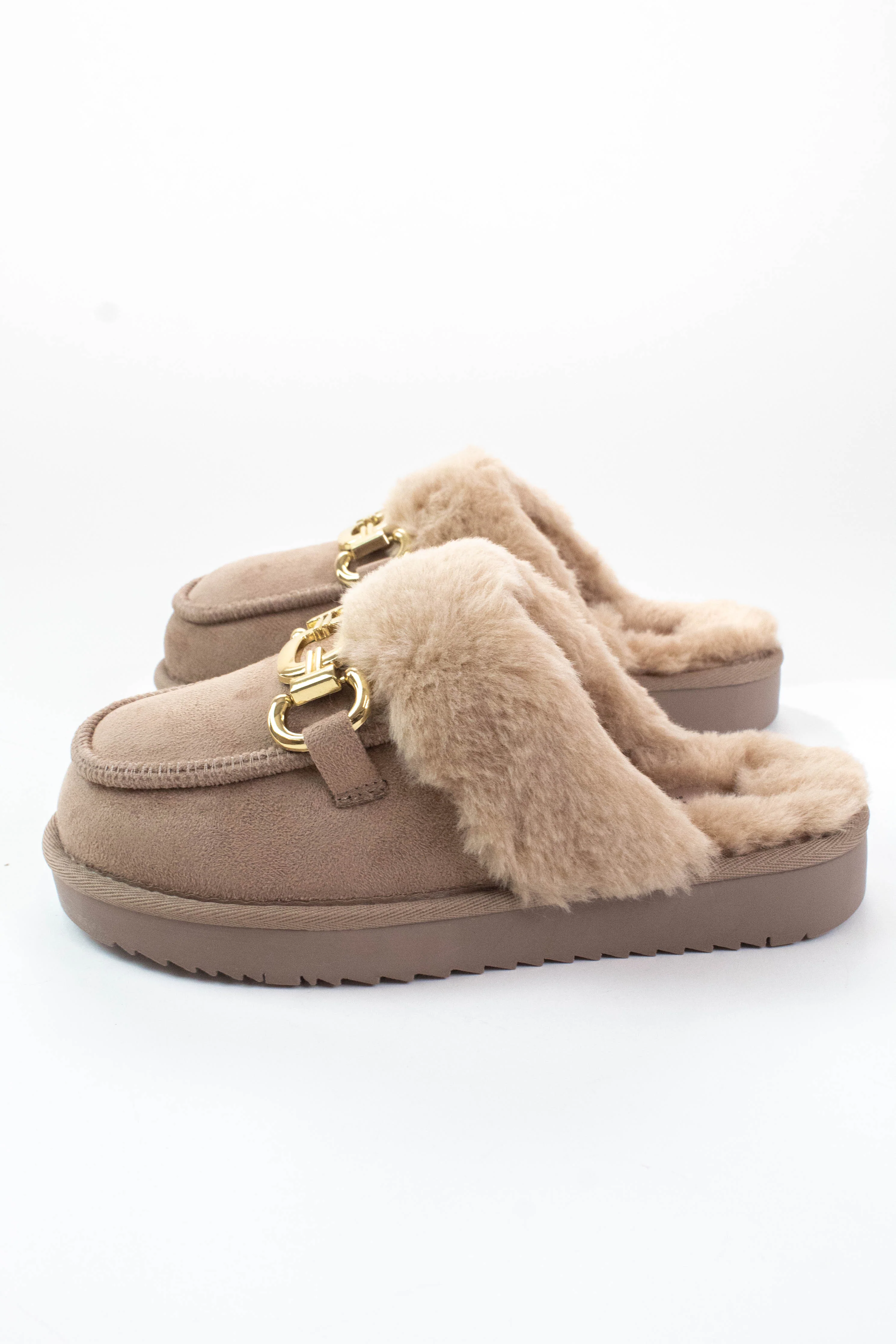 Image of Davos Gold Detail Slip On Mule, Taupe | Beach by Matisse