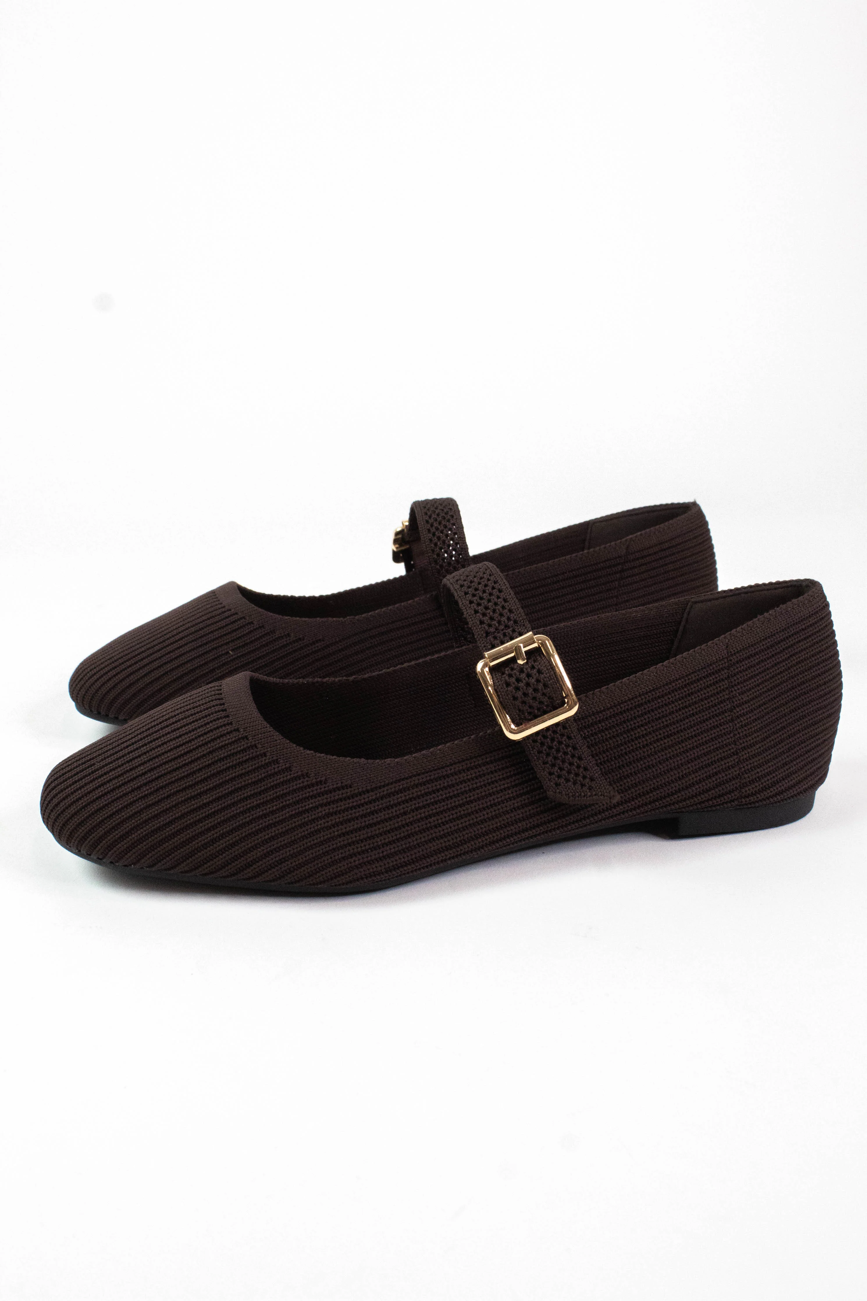 Image of Brita Mary Jane Ballet Flat, Chocolate Knit