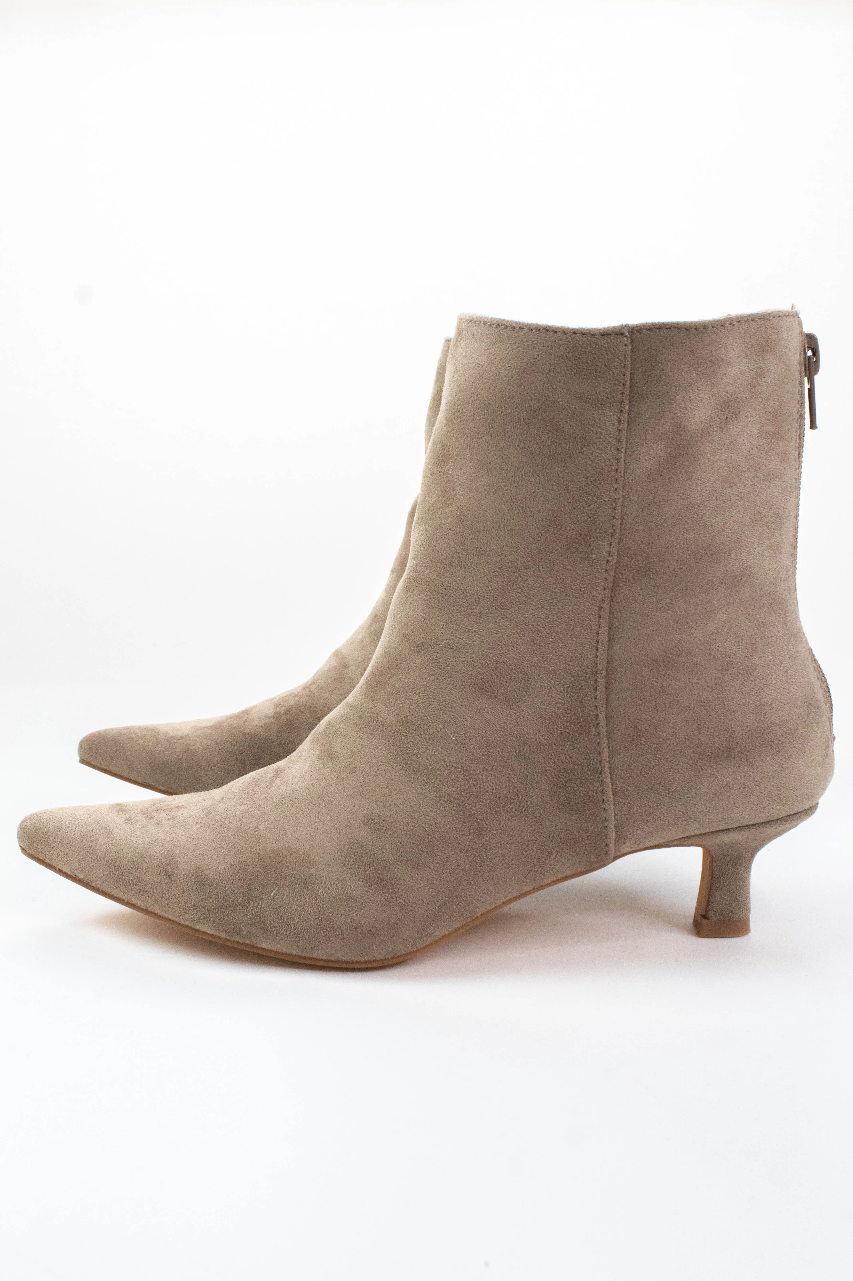 Image of Genesis Kitten Heel Bootie, Taupe | Beach by Matisse