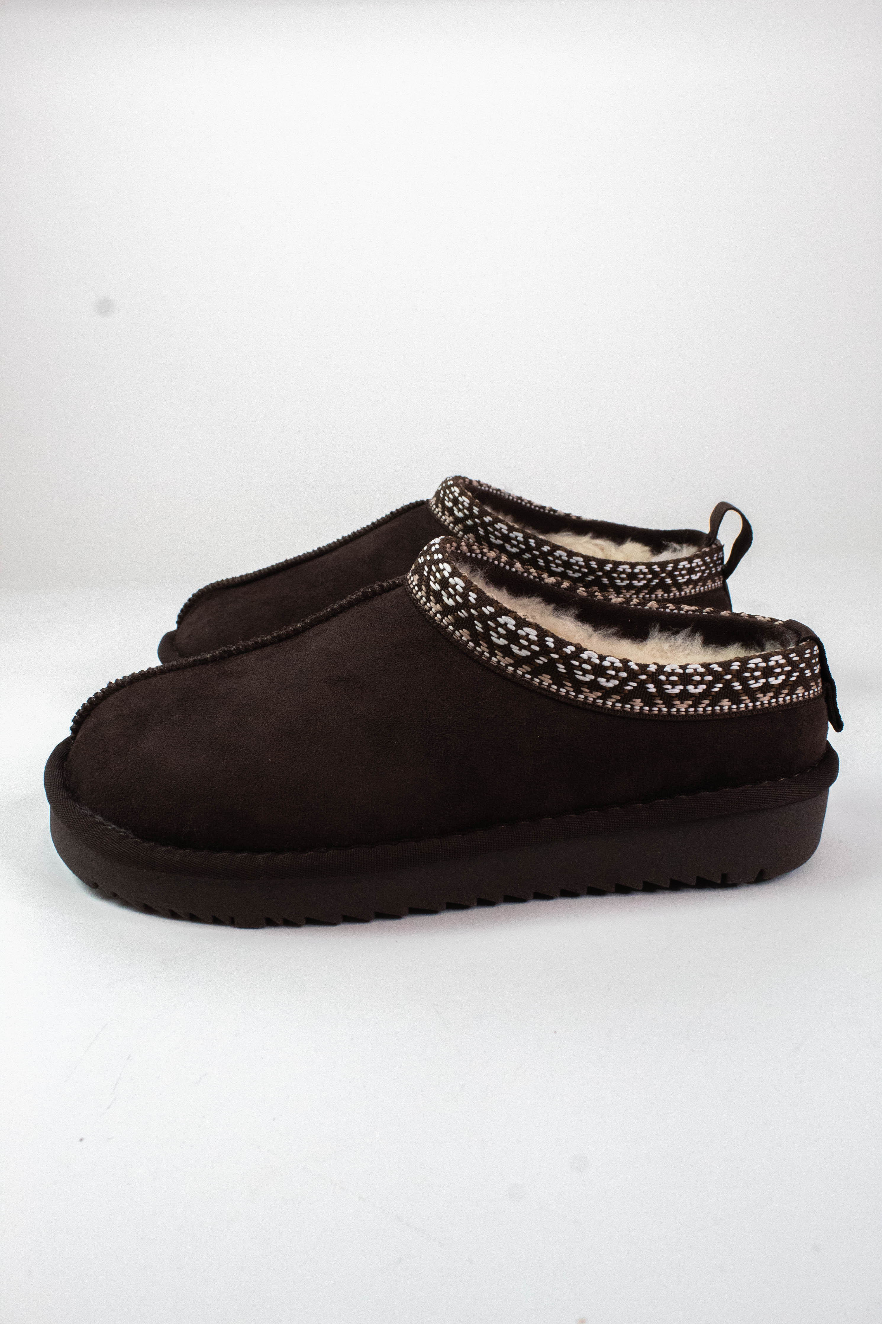Image of Sim Stitch Detail Suede Mule, Brown