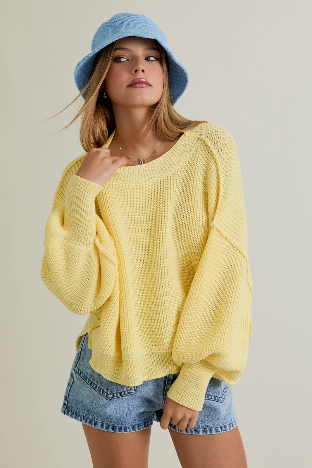 Image of Brynne Pullover Sweater, Light Yellow