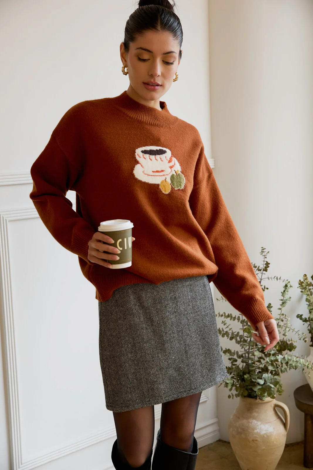 Image of Tatum Coffee Sweater, Brown