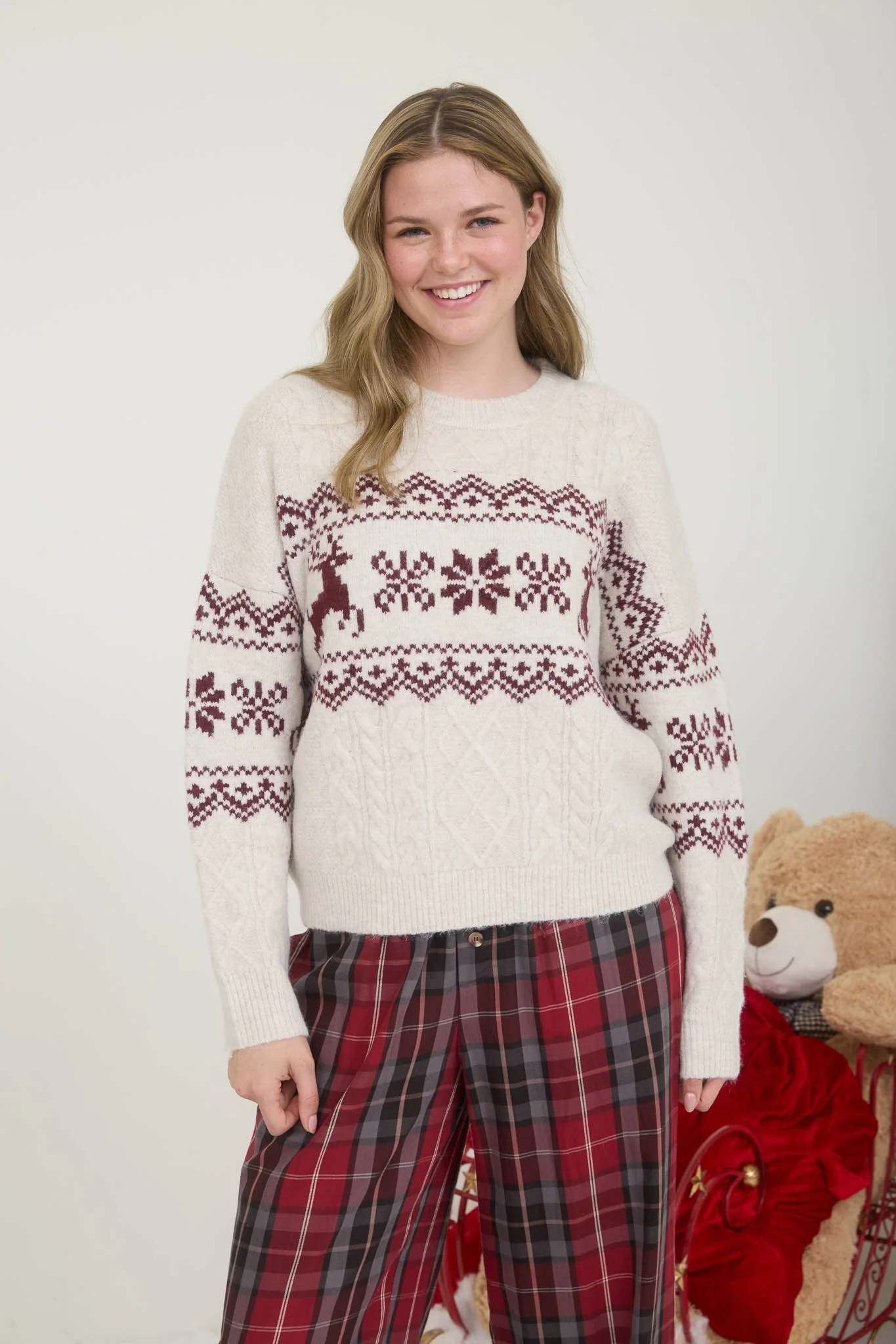 Image of Granger Cable Knit Sweater, Ivory