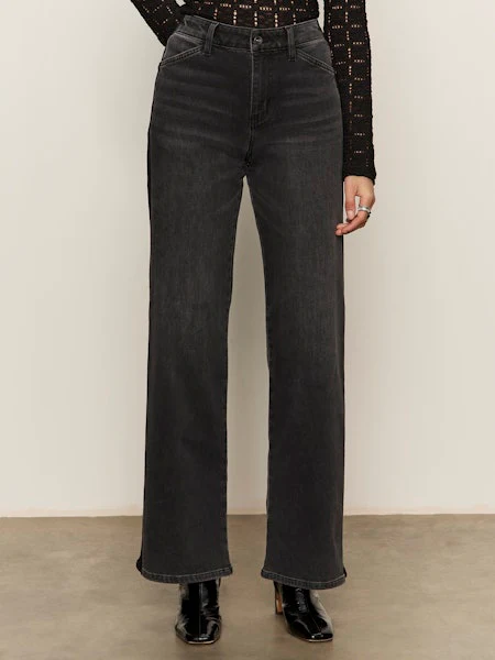 Image of Tuxedo Relaxed Straight Leg Jeans, Black Tie | Sanctuary