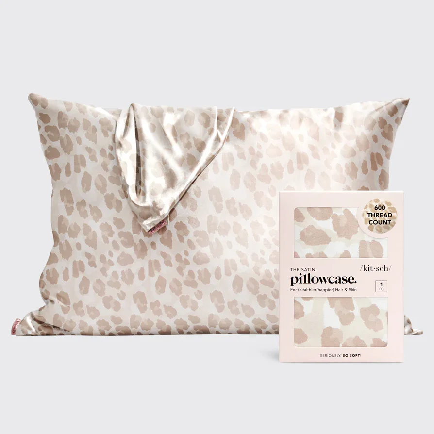 Image of Satin Standard Pillowcase, Leopard | Kitsch